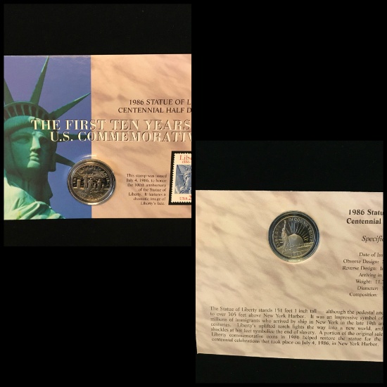 Statue Of Liberty Comm. Coin & Stamp