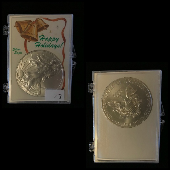 Silver Eagle Dollar In Holder