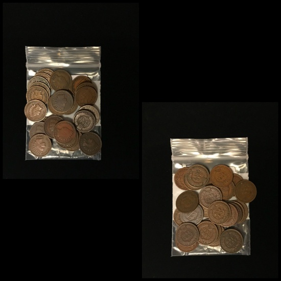 Lot Of 25 Indian Head Cents