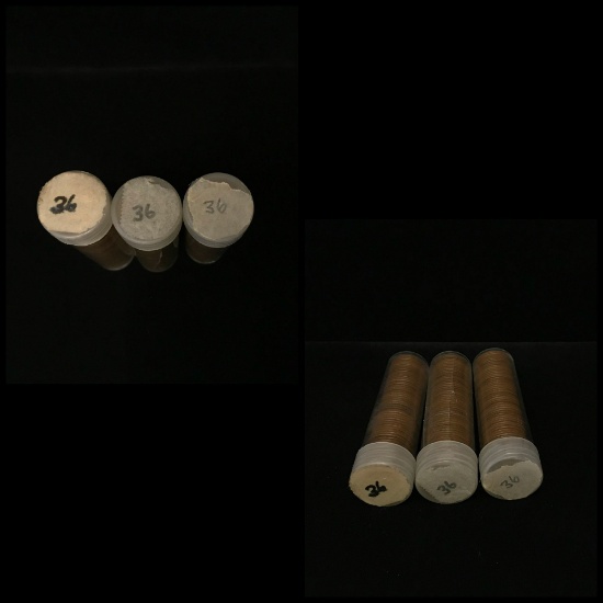 Lot Of 3 rolls Of Lincoln Cents