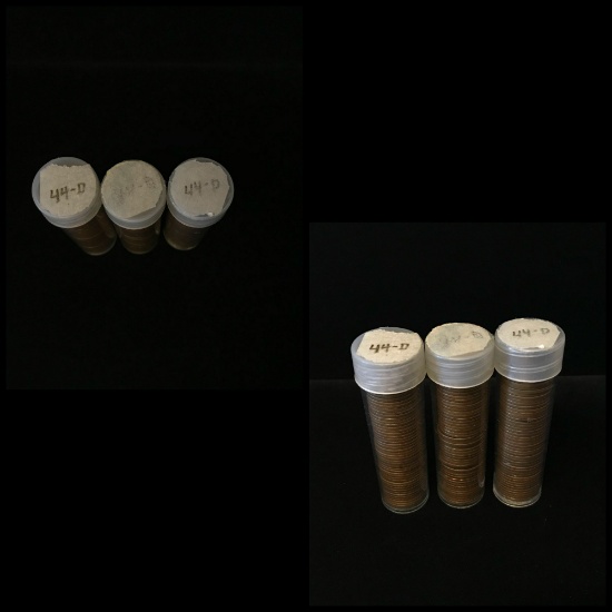 Lot Of 3 Rolls Of Lincoln Cents