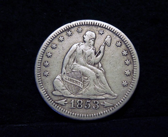 1853-O Seated Liberty Quarter