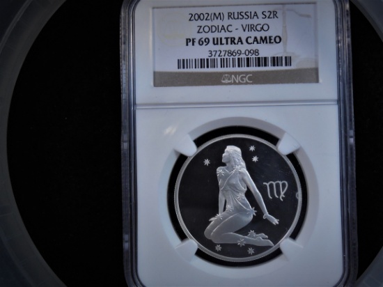 2002(M) Russia S2R Zodiac-Virgo NGC Proof 69 Ultra Cameo