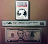 2012 Coin & Currency Set: NGC 2012 S Eagle S$1 Early Releases PF69 Ultra Cameo and $5 Federal Reserv