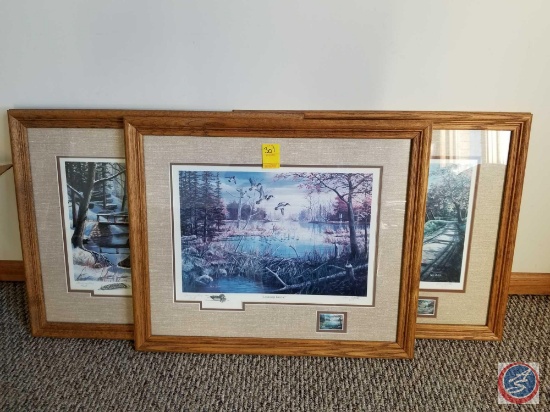 (3) framed Ken Zylla prints, signed.24.5" x 21.5"