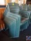 (8) green plastic patio chairs (SOLD 8 TIMES THE MONEY)-upper floor
