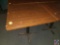 (2) dark brown single pedestal tables 29.5
