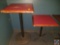 (1) square top red table 24 X 24 X 30, (1) square top red table 24 X 24 X 43 (SOLD 2 TIMES THE