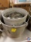 4 gallon stock pot, 2 gallon stock pot, flour sifter