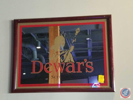 Dewars finest scotch whiskey mirror wall sign