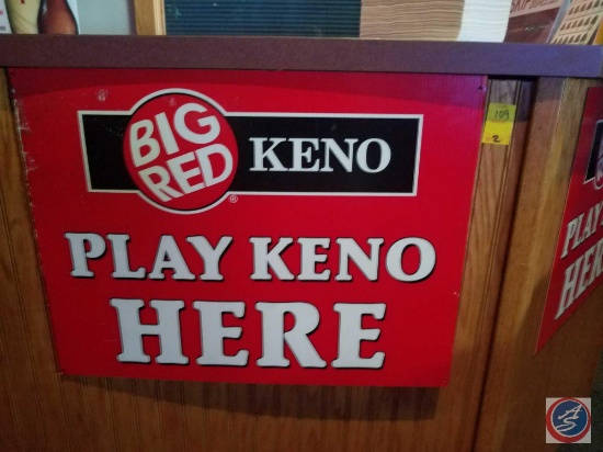 (2) Big Red Keno plastic signs