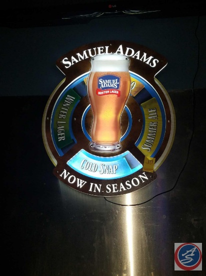 Samuel Adams light up wall sign (working- need ladder to remove)