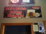 Red Bull Jagar Bomb Brewsky's banner and 2 paper posters