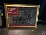 Miller High Life framed mirror wall sign (35 X 26)