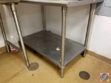 Stainless steel prep table with bottom shelf 4' X 30