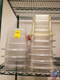 (4) stacks of Carlise 5.6qt. plastic food storage containers