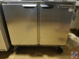 Stainless steel, commercial Beverage-Air 2 door undercounter freezer (model # UCF36AY)
