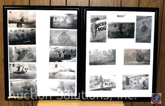 [2] Frames Army and Air Force Nose Art, [17] Individual Pictures - 17 x 21'' Copy Pictures of