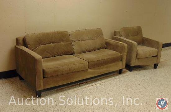 Beige Sofa 78 x 36 x 31 in.; Chair 32 x 36 x 31 in. {SOLD 2x TIMES THE MONEY}