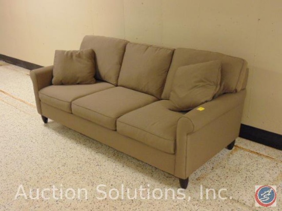 Max Home Beige Overstuffed Upholstered Couch 83 x 35 x 37 in.