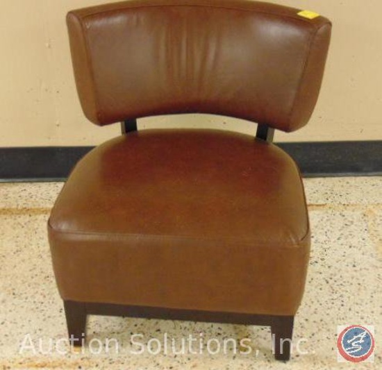 Jason Furniture Small Brown Leather Side Chair