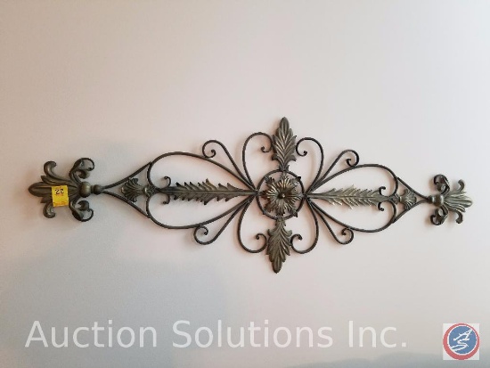 Metal Wall Decoration 52" Wide by 18" Tall; and a Decorative Wall Tapestry 2' x 40"