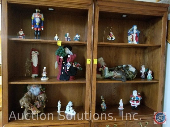 Assorted Santa Figurines (Contents of Bookshelves Only)