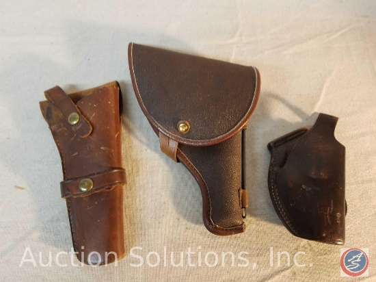 (3) leather holsters, one is marked Mixon Leathercraft