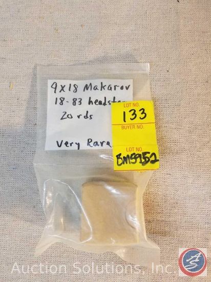 9X18 Makarov 18-83 headstamp, 20 rounds. (Rare)