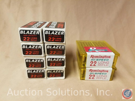 (8) Blazer 22 long rifle ammunition boxes, and (2) Remington 22 long rifle ammunition boxes