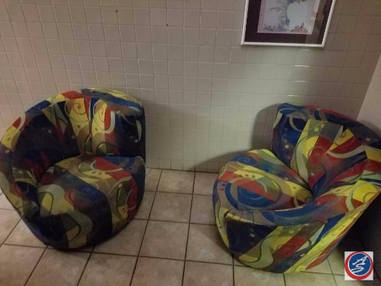 2 Upholstered Swival Guild Craft Of California Chairs