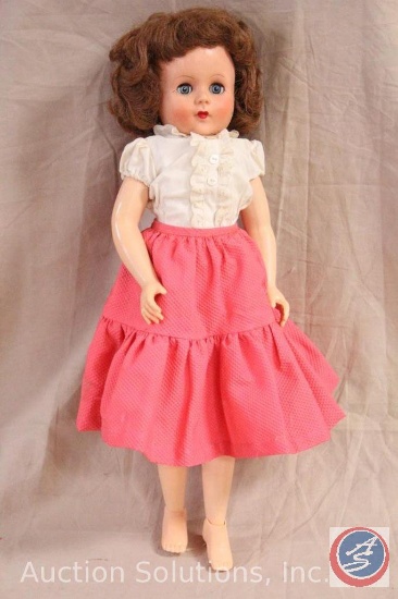 HARD PLASTIC BALLERINA DOLL, 19" tall HP body, rubber head, open/close blue eyes, rooted hair,