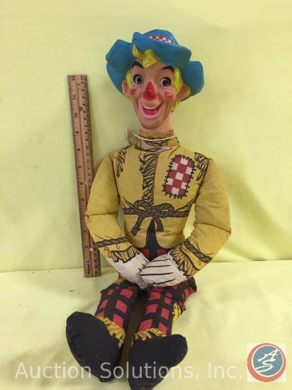 R.P. Co. PURINA WIZARD OF OZ SCARECROW, 22" tall doll, rubber head, 'Rag' cloth body. Marked on