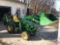 John Deere 2520 MFWD Acreage Tractor. This tractor has a 200 CX loader, and incredibly low [10!] hrs