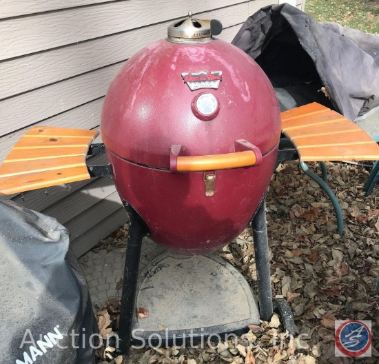 King Griller by Char Griller Charcoal Grill w/ torn grill cover