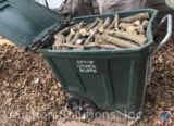 Rolling Recycling Waste Container full of Small (Starter) Fire Wood