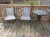 Small Patio Side Table, and [2] Chairs