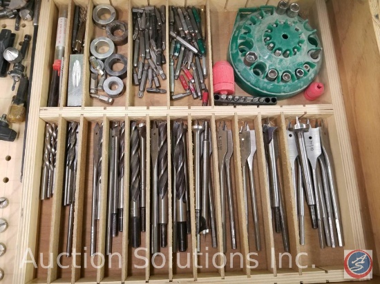 contents of drawer to include assorted drill bits