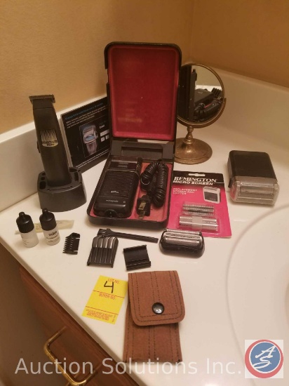 Remington micro screen electric razor model #5MF1, Wahl Groomsman electric trimmer, Braun