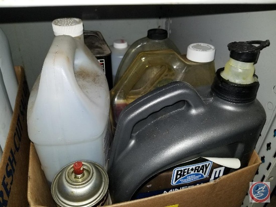 Flat of assorted car care and cleaning supplies (some new/some used)