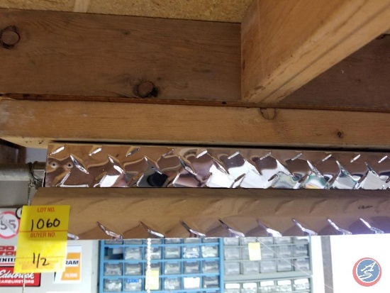 (2) hand crafted metal flourescent light fixtures. {BUYER MUST REMOVE}