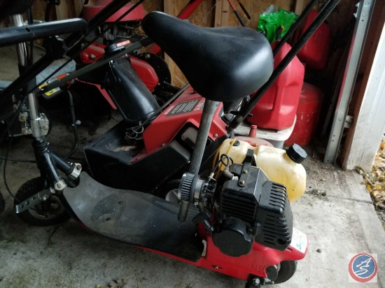 Gas powered scooter, marked "Car Craft Summer Nationals"