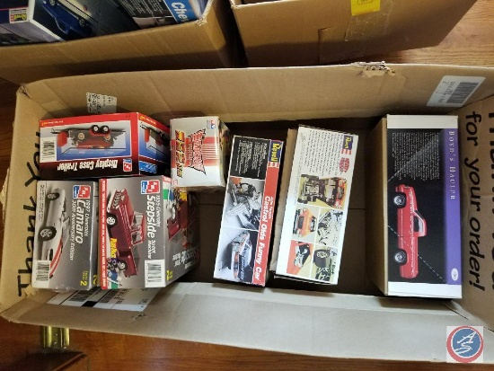 (7) model car kits, including Unused Testor Boyd's Hauler - Revell Camaro Z28 funny car box