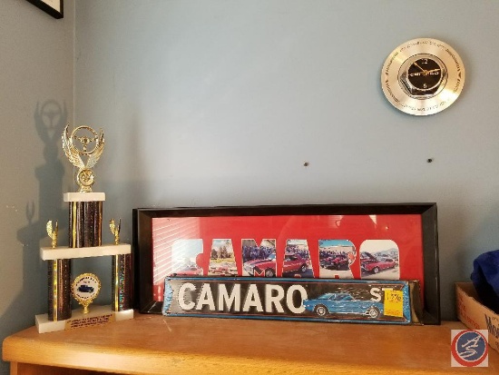 (2) Camaro street signs - Framed Camaro pictures - Camaro award