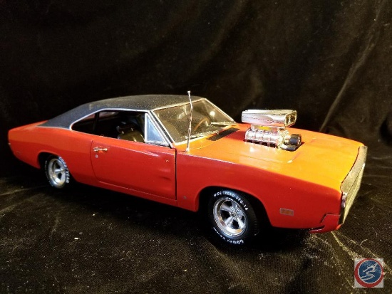Ertl die cast Chrysler coupe, red in color