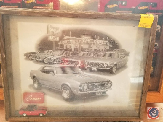 Framed 2008 shadow box by Thom, featuring 1968 Camaro