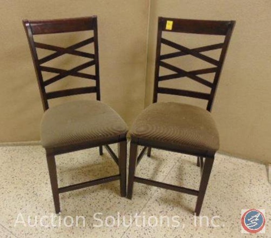 (2) 24'' Dark Brown Bar Stools (20" x 44") - Ashley Furniture Inc.