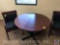 48'' Round Office Conference Table on Steel Pedestal