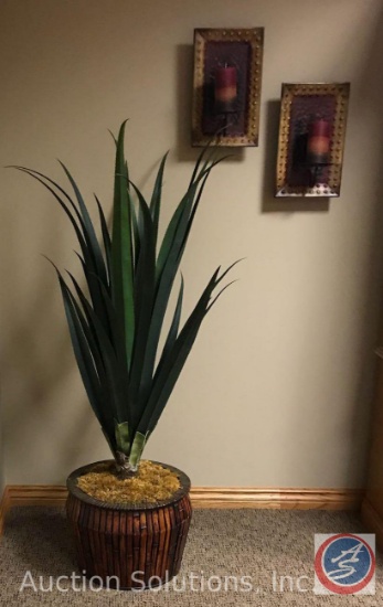 5' Faux Agave in Bamboo Planter