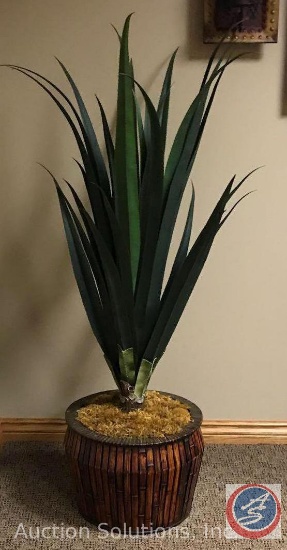 3.5' Faux Agave Plant in Metal Planter